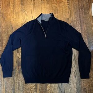 Saks Fifth Avenue Men's Navy Zip-Up Sweater